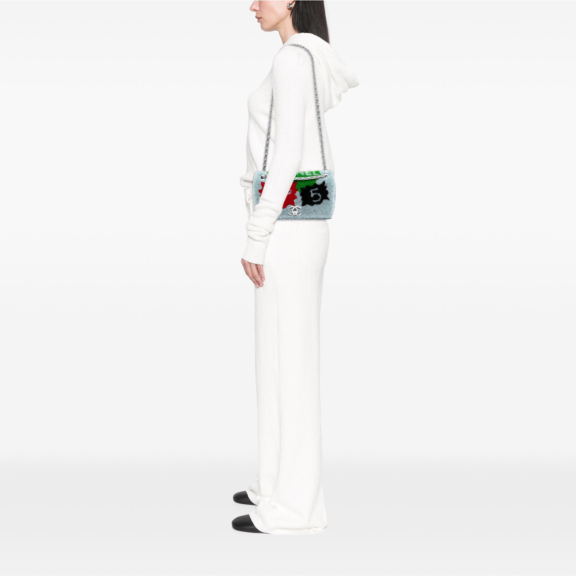 Shearling and Lambskin Patchwork No 5 Pop Art Flap