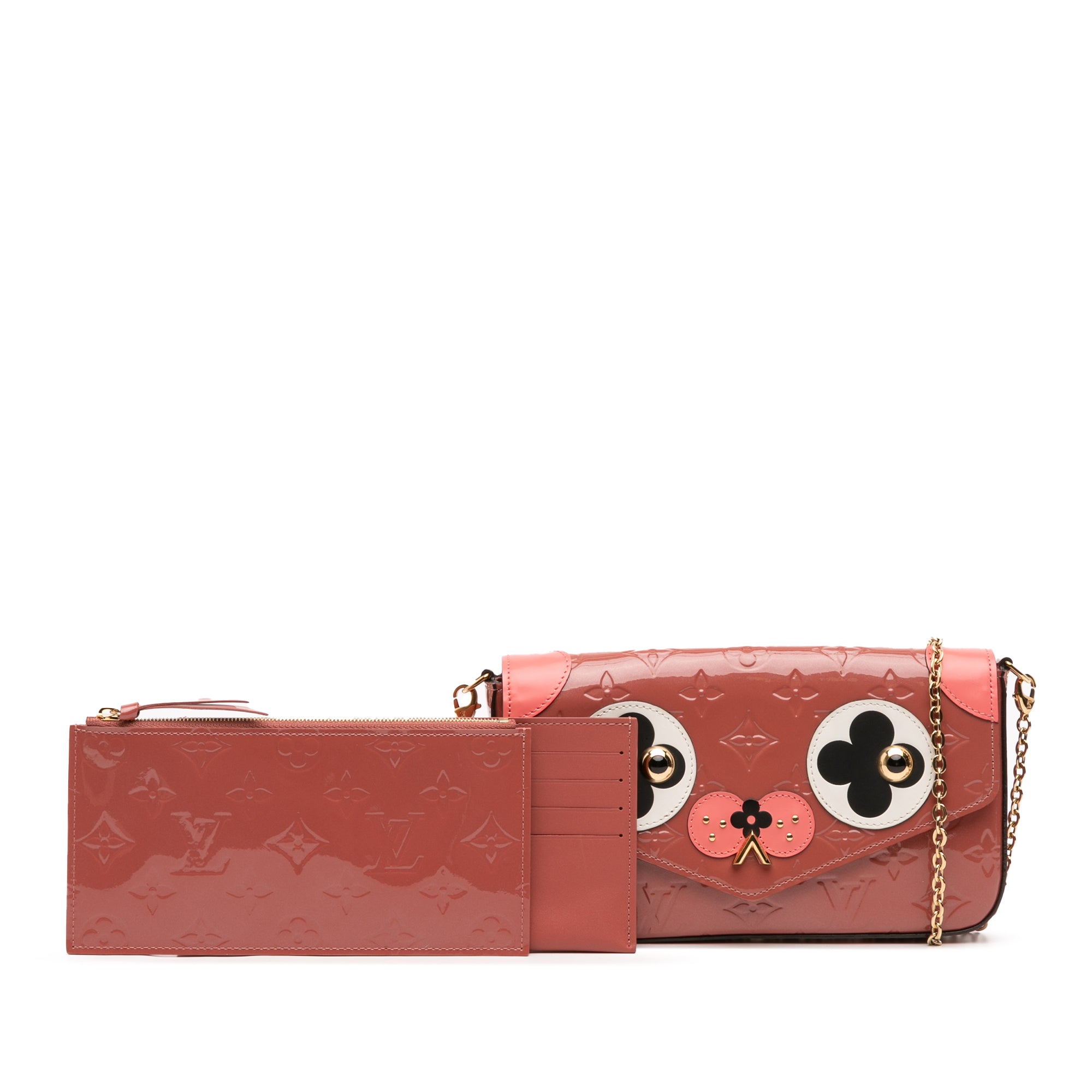 Monogram Vernis Pochette Felicie Valentine Dog