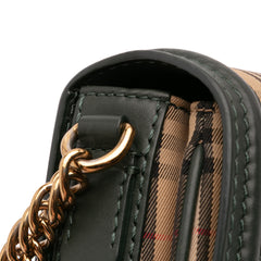 1983 Knight Check Canvas and Smooth Calfskin Grommet Chain Crossbody