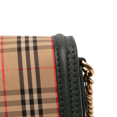 1983 Knight Check Canvas and Smooth Calfskin Grommet Chain Crossbody