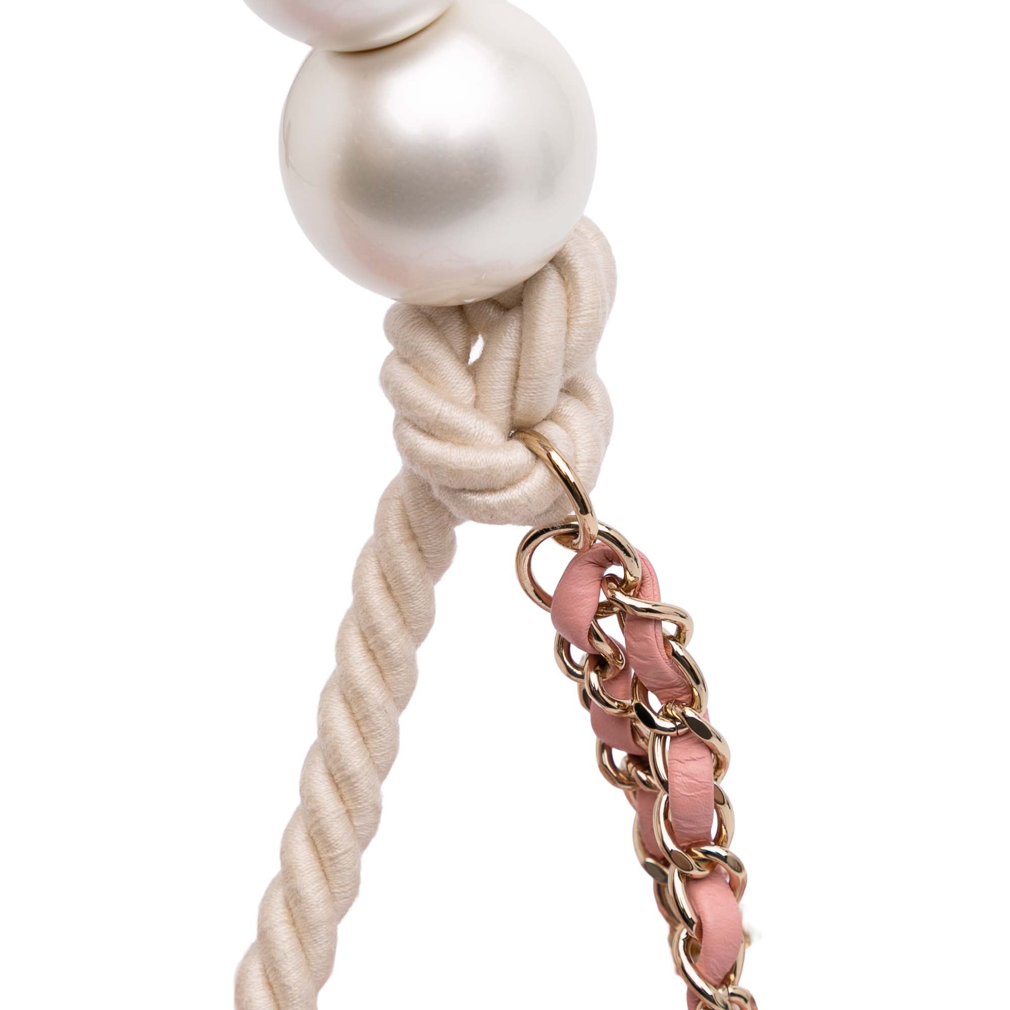 Mini Tweed Pearl Top Handle Flap