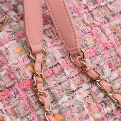 Mini Tweed Pearl Top Handle Flap