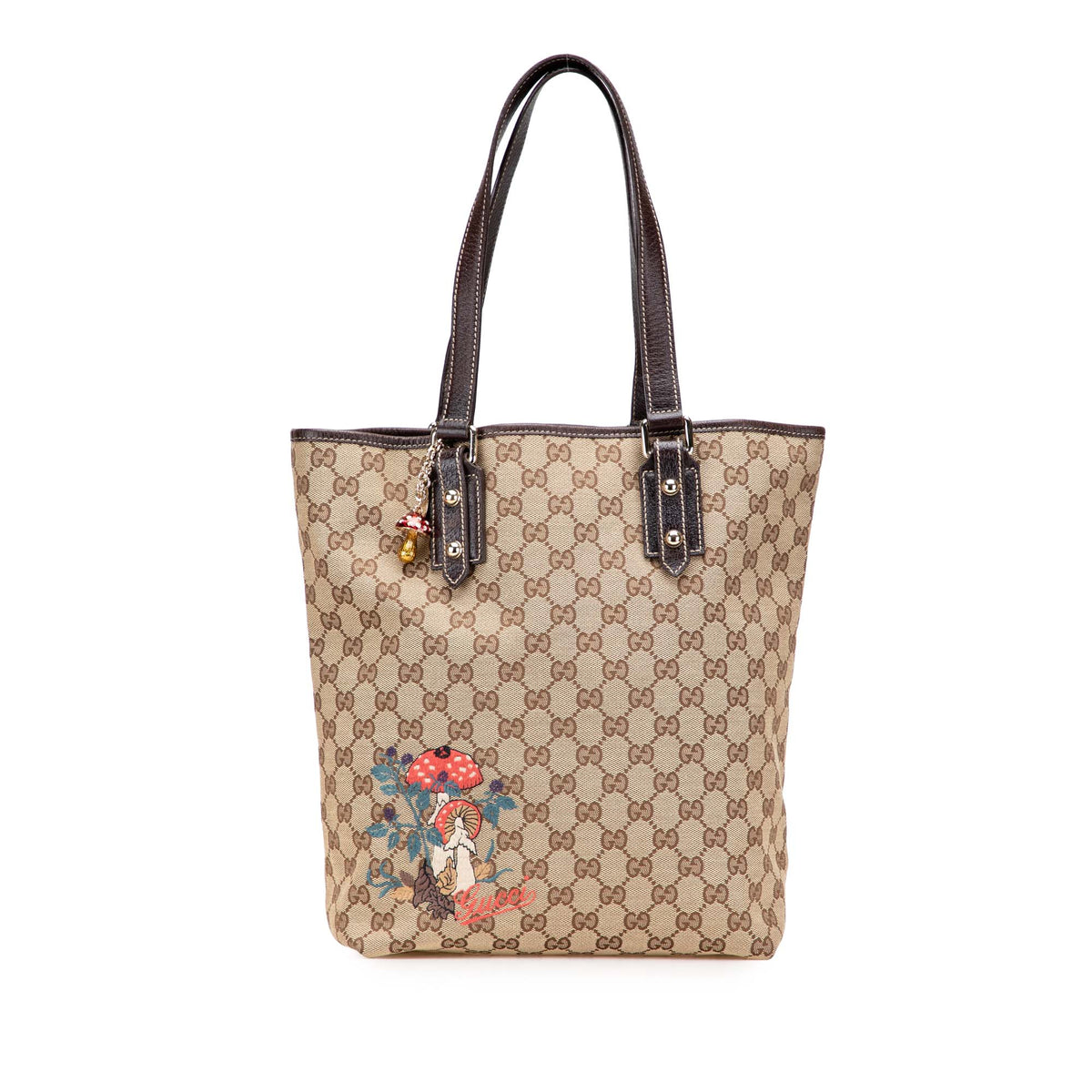 GG Canvas Embroidered Mushroom Tote