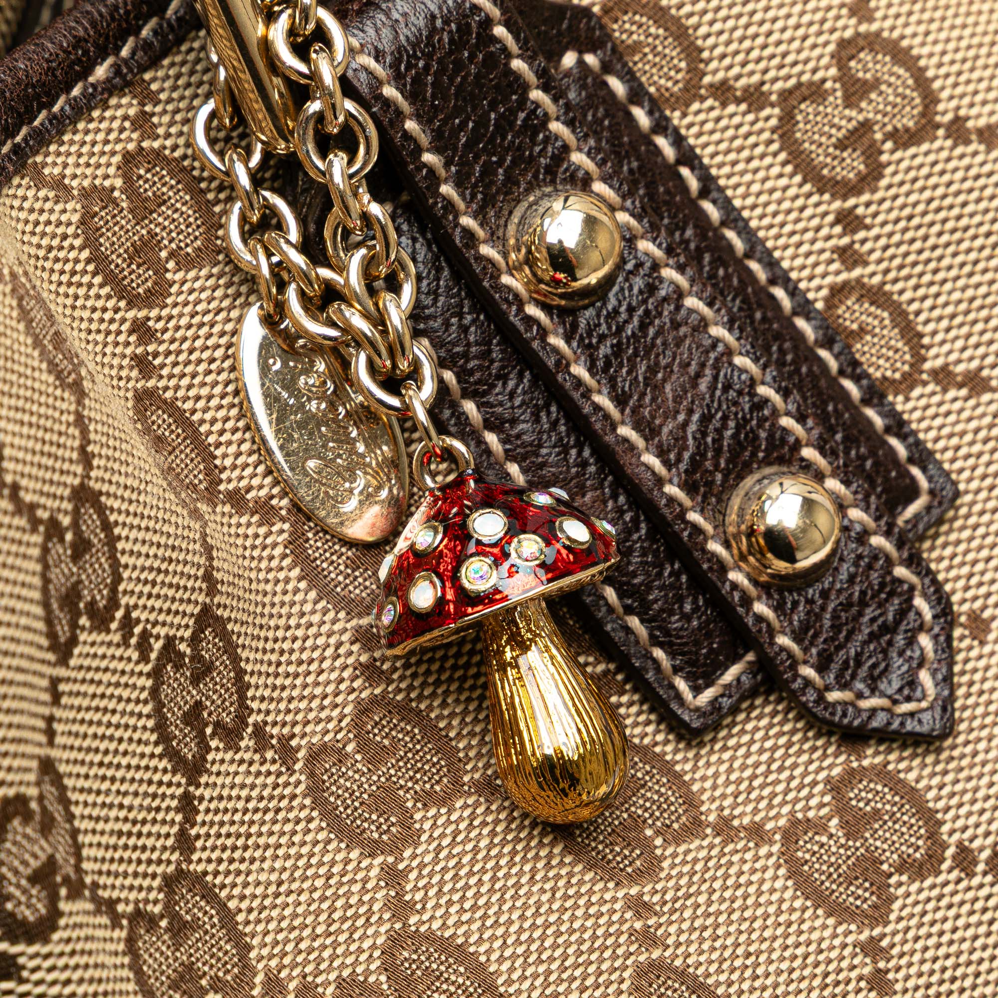 GG Canvas Embroidered Mushroom Tote