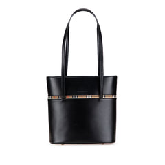 House Check Trimmed Leather Shoulder Bag