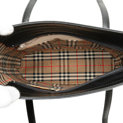 House Check Trimmed Leather Shoulder Bag