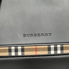 House Check Trimmed Leather Shoulder Bag