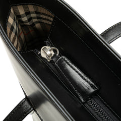 House Check Trimmed Leather Shoulder Bag