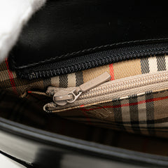 House Check Trimmed Leather Shoulder Bag