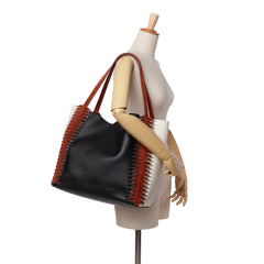 Tricolor Leather Louela Tote
