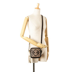 Mini Anagram Leather Tassel Crossbody
