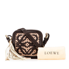 Mini Anagram Leather Tassel Crossbody