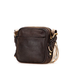 Mini Anagram Leather Tassel Crossbody