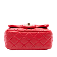 Mini Square Classic Lambskin Pearl Crush Single Flap