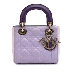 Mini Tricolor Lambskin Cannage Lady Dior