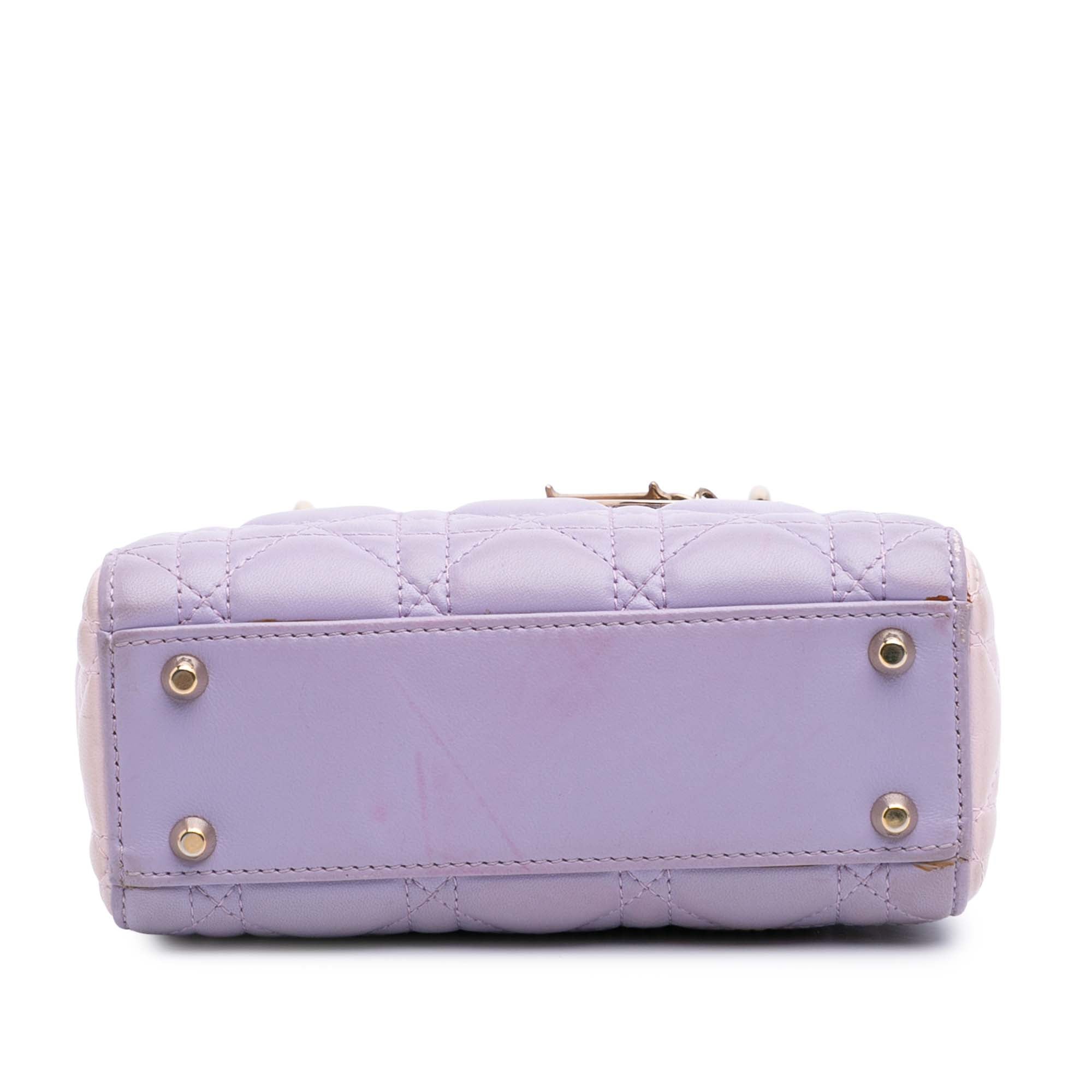 Mini Tricolor Lambskin Cannage Lady Dior