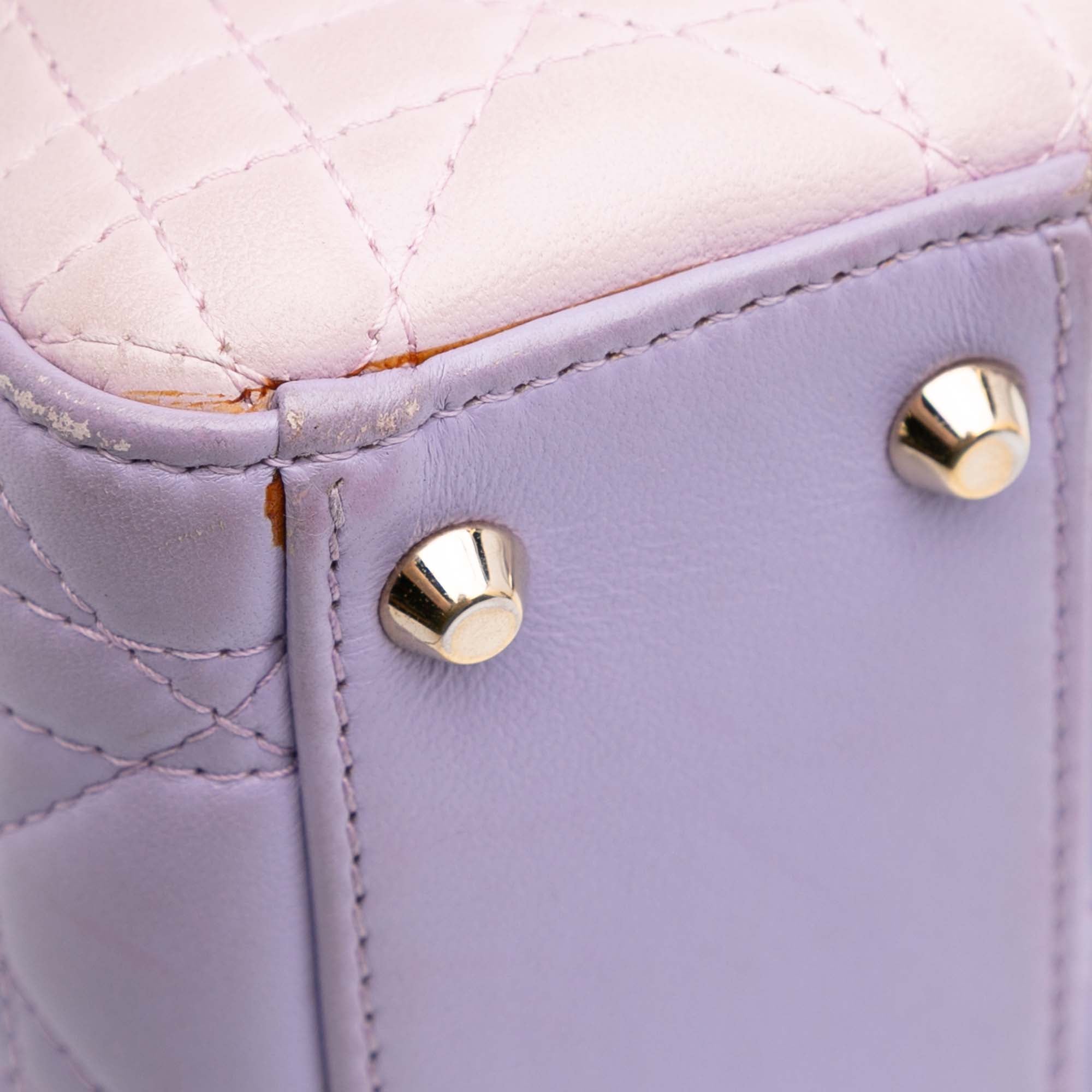 Mini Tricolor Lambskin Cannage Lady Dior
