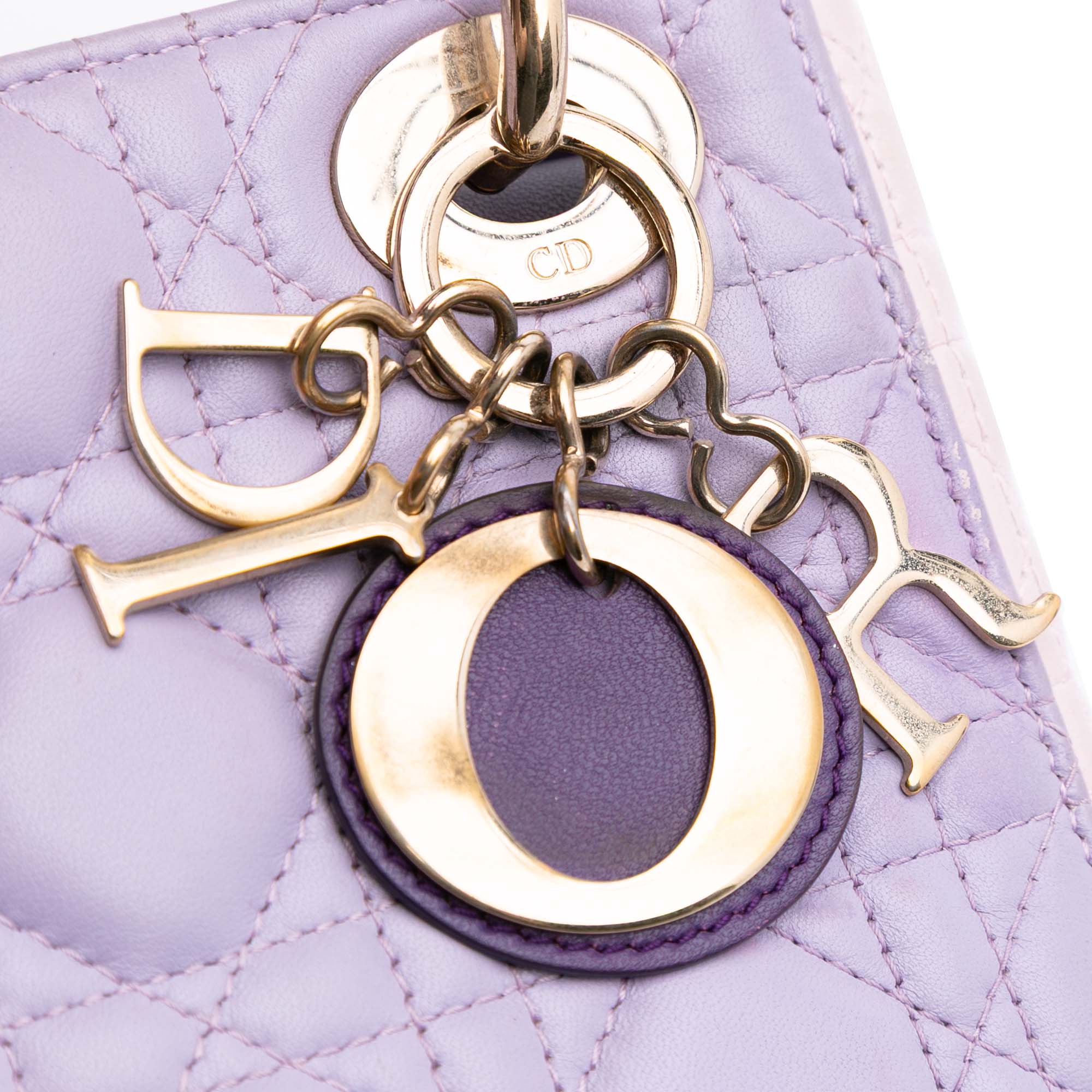 Mini Tricolor Lambskin Cannage Lady Dior