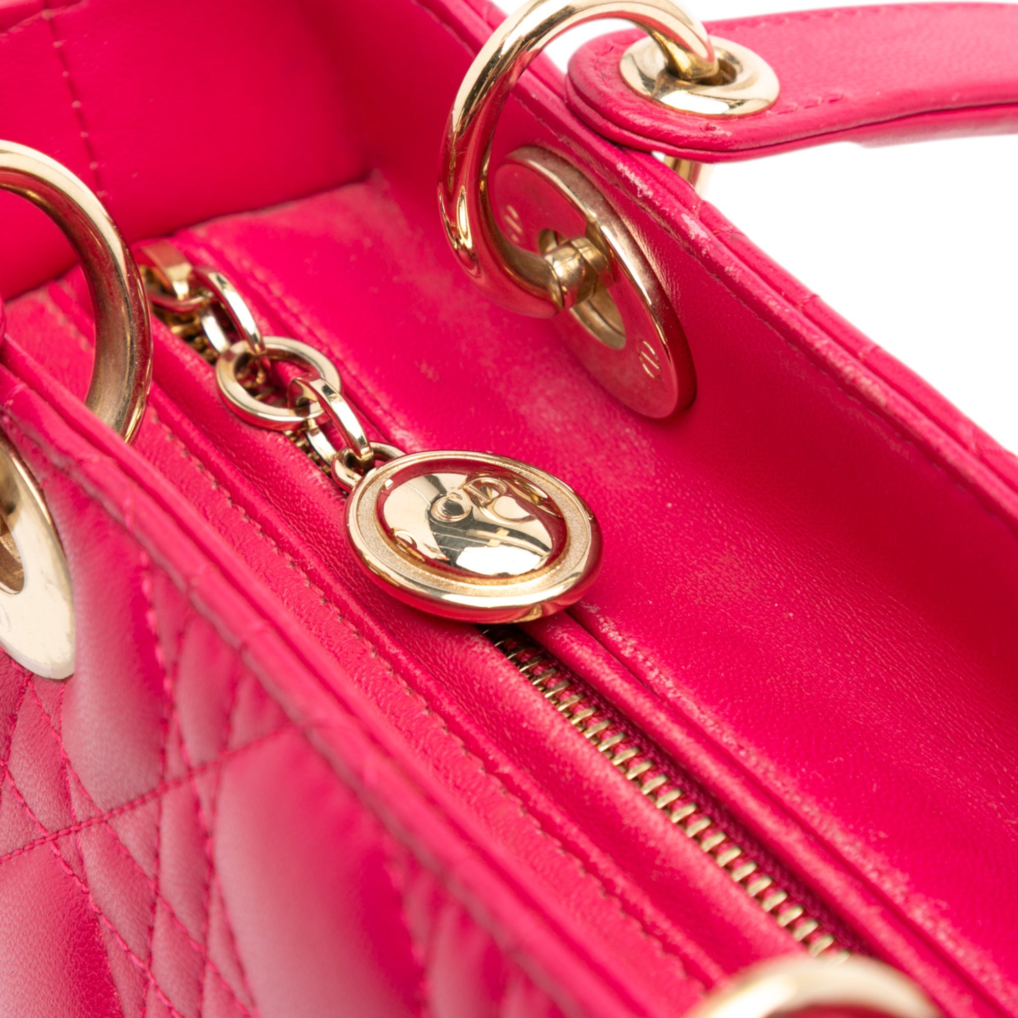 Medium Lambskin Cannage Lady Dior