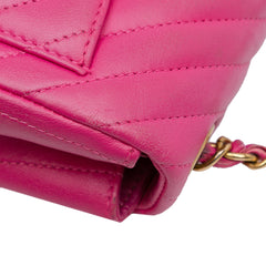 Mini Square Classic Lambskin Chevron Flap