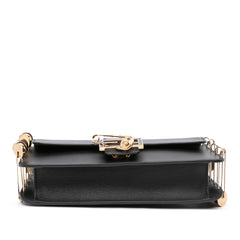 Versace Vitello Seta Fendace Brooch Baguette Satchel