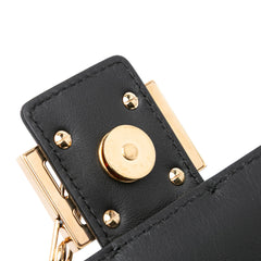 Versace Vitello Seta Fendace Brooch Baguette Satchel