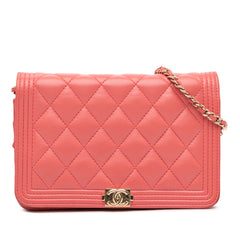 Lambskin Boy Wallet On Chain