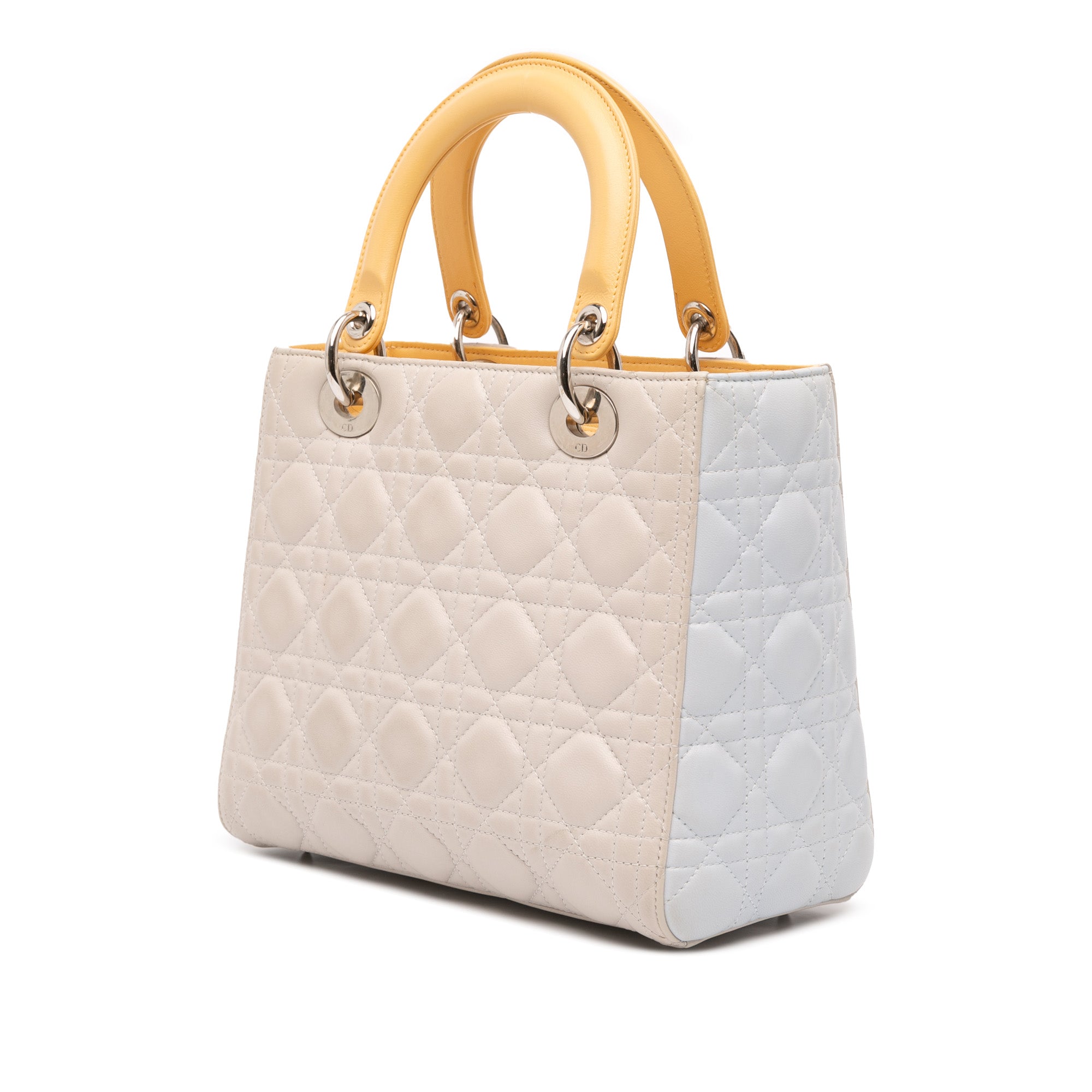Medium Tricolor Lambskin Cannage Lady Dior