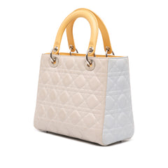 Medium Tricolor Lambskin Cannage Lady Dior