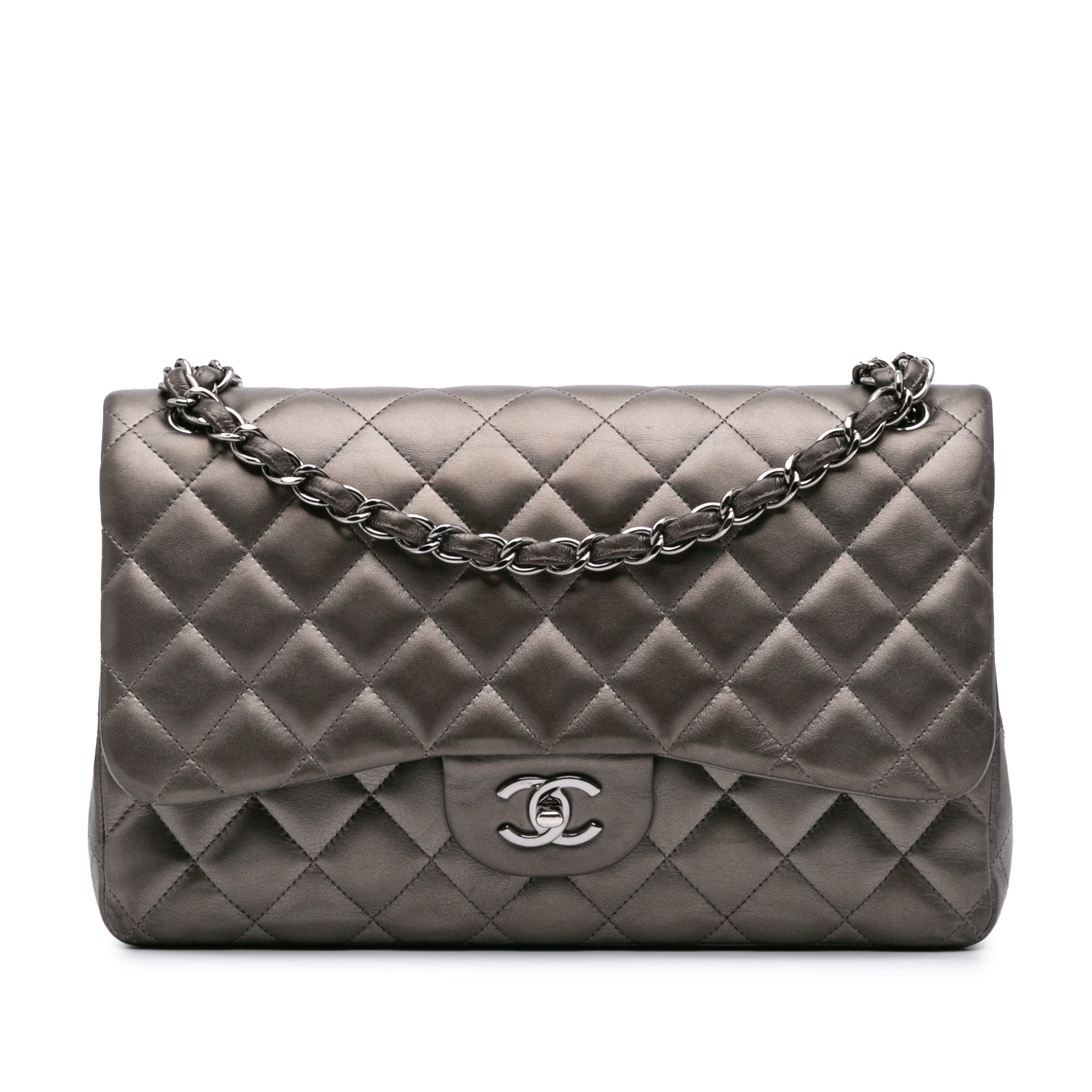 Jumbo Classic Lambskin Double Flap