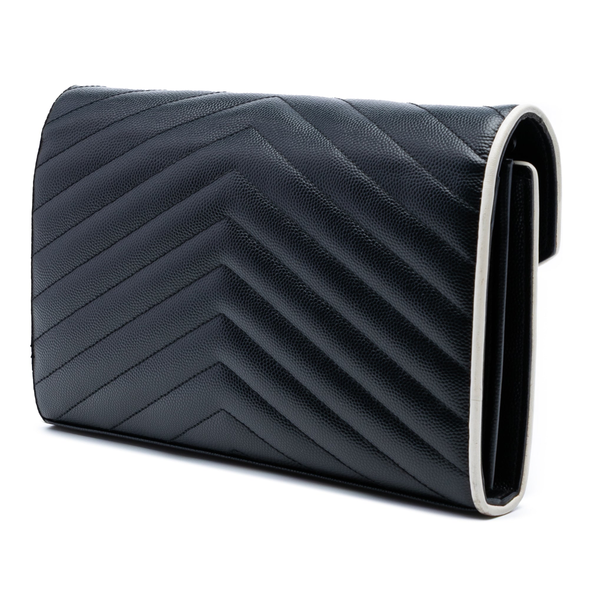 Grain De Poudre Matelasse Chevron Monogram Chain Wallet