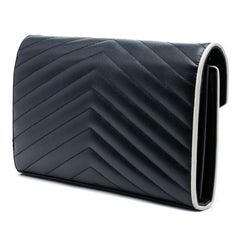 Grain De Poudre Matelasse Chevron Monogram Chain Wallet