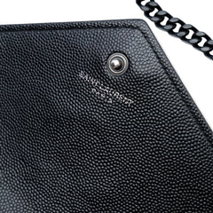 Grain De Poudre Matelasse Chevron Monogram Chain Wallet