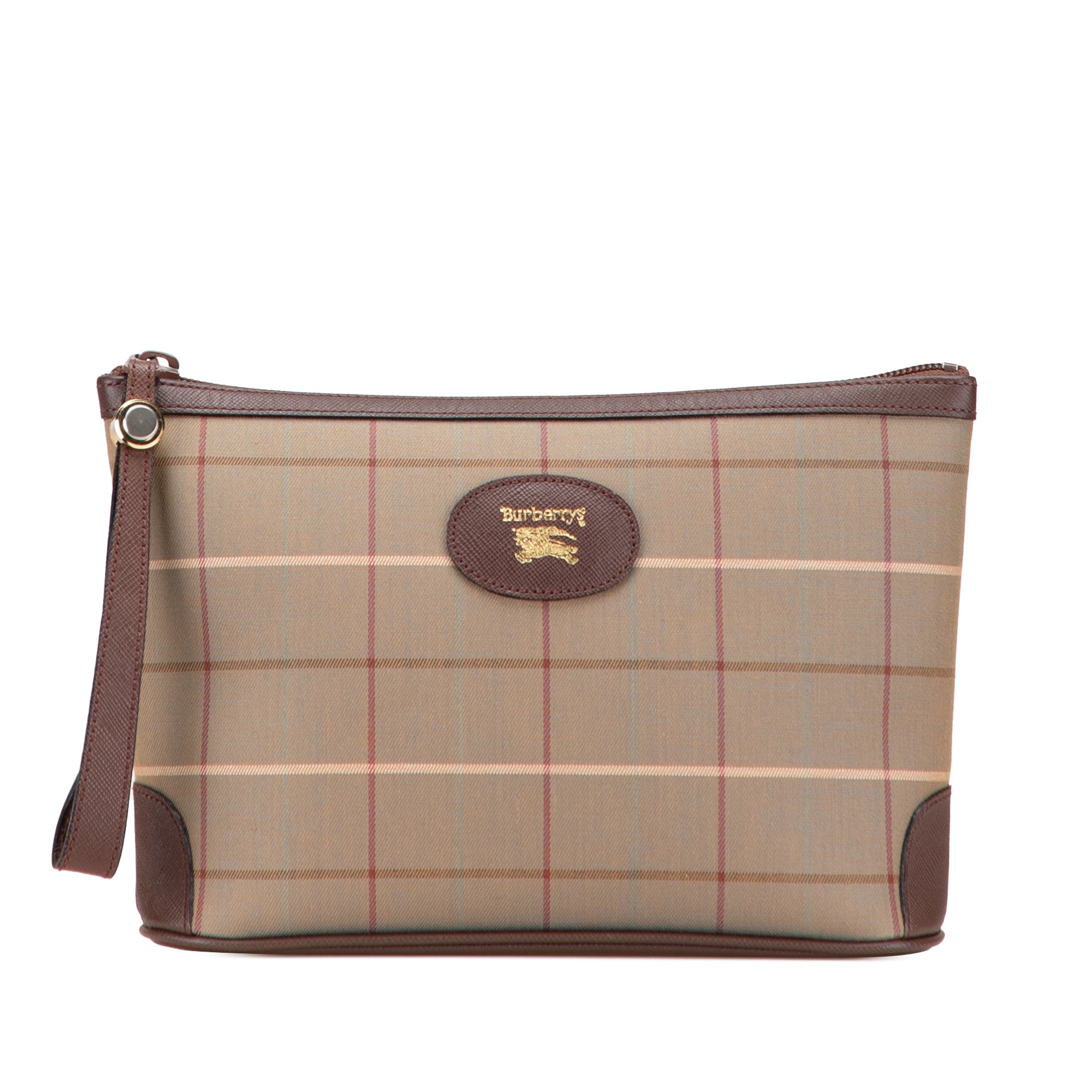 Vintage Check Canvas Wristlet Clutch