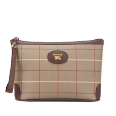 Vintage Check Canvas Wristlet Clutch