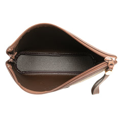 Vintage Check Canvas Wristlet Clutch