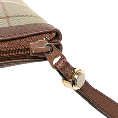 Vintage Check Canvas Wristlet Clutch