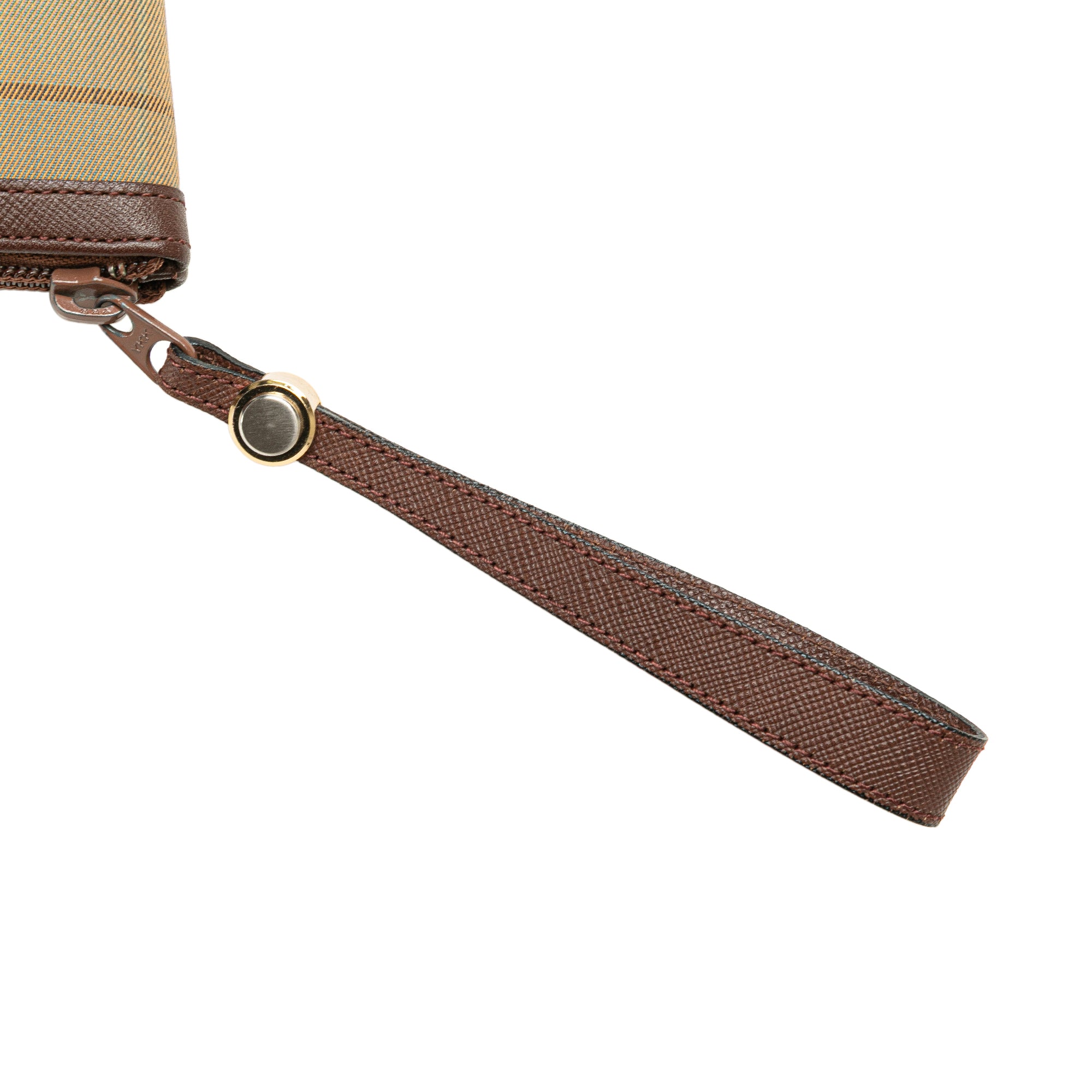 Vintage Check Canvas Wristlet Clutch