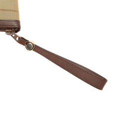 Vintage Check Canvas Wristlet Clutch