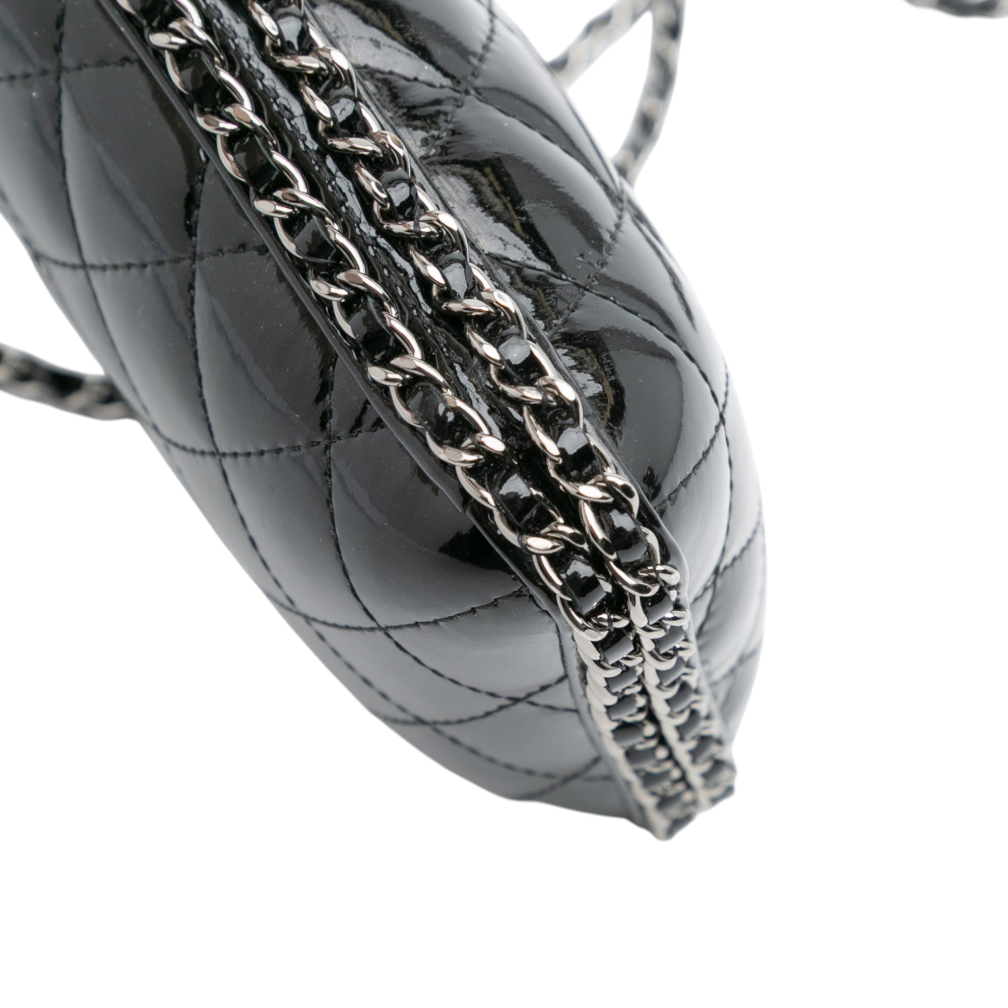 Quilted Patent Chain Around Clutch