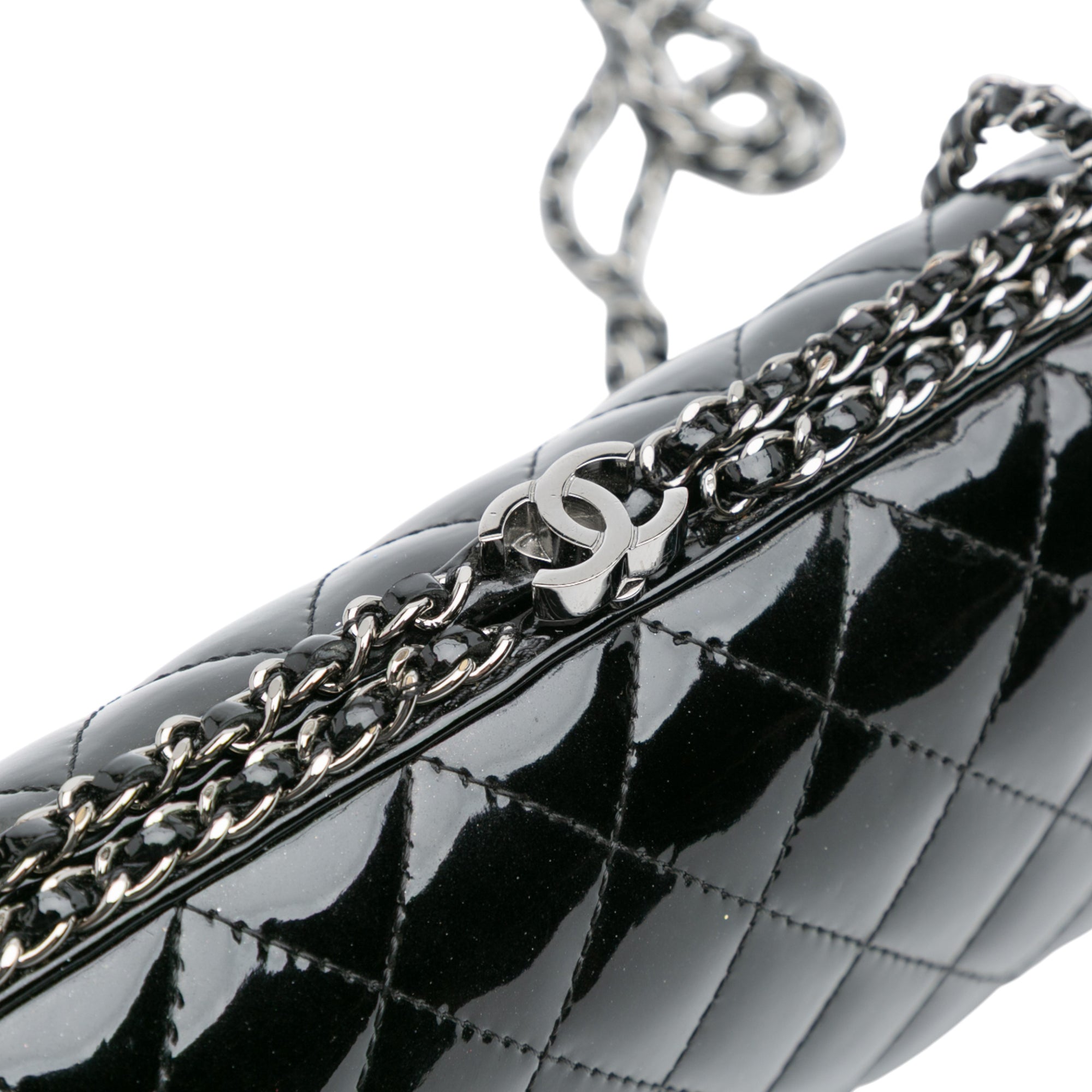 Quilted Patent Chain Around Clutch