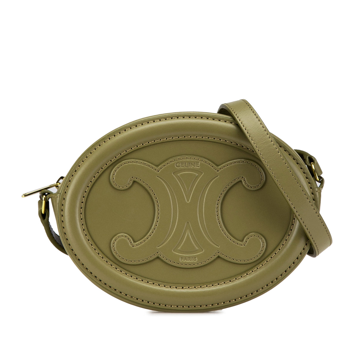Small Calfskin Cuir Triomphe Oval Crossbody