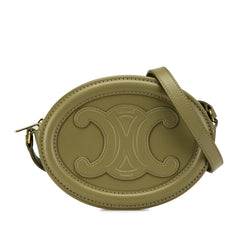 Small Calfskin Cuir Triomphe Oval Crossbody
