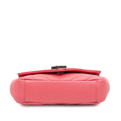 Baby Grained Calfskin Chevron Classic Monogram Chain Bag