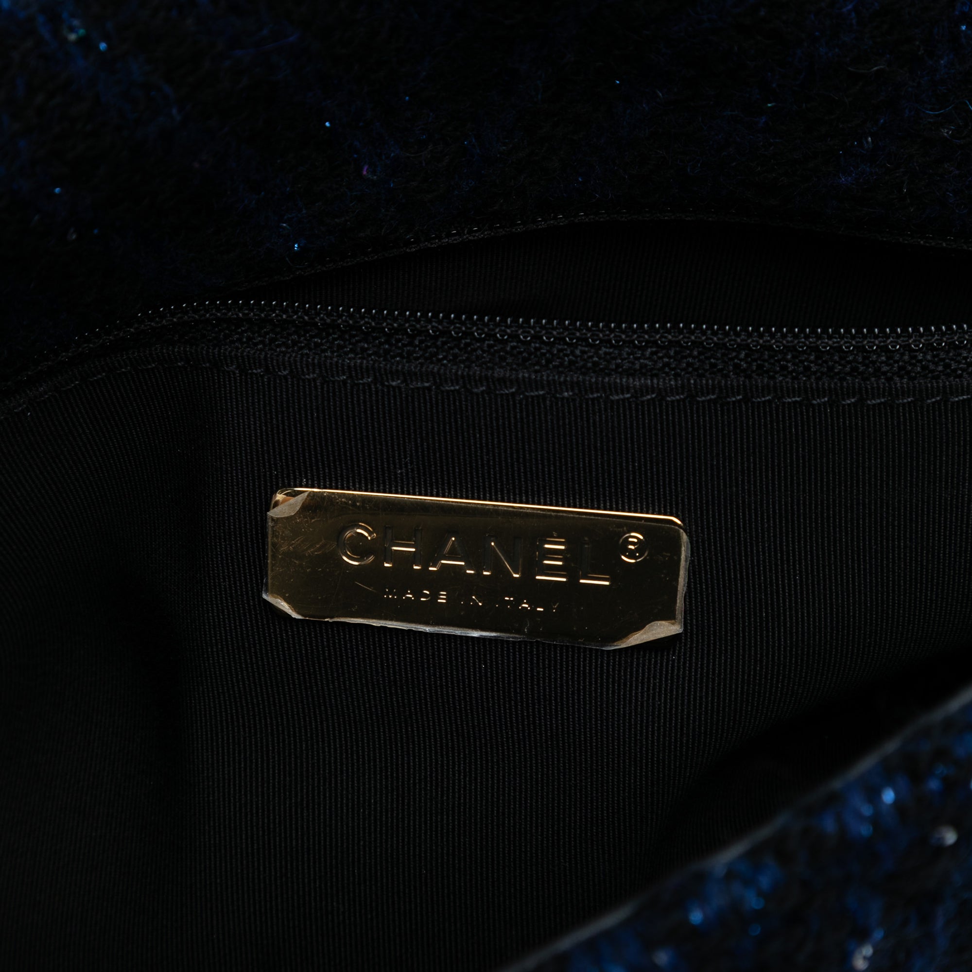 Large Chevron Tweed Sequin 19 Flap