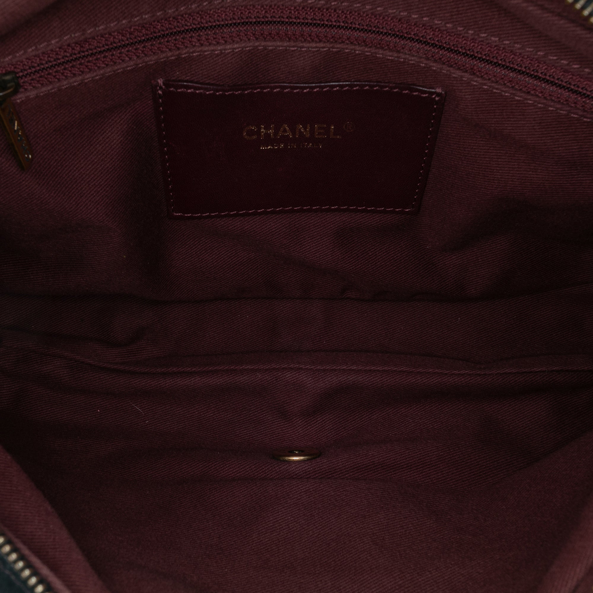 Large Quilted Iridescent Calfskin Shiva Flap