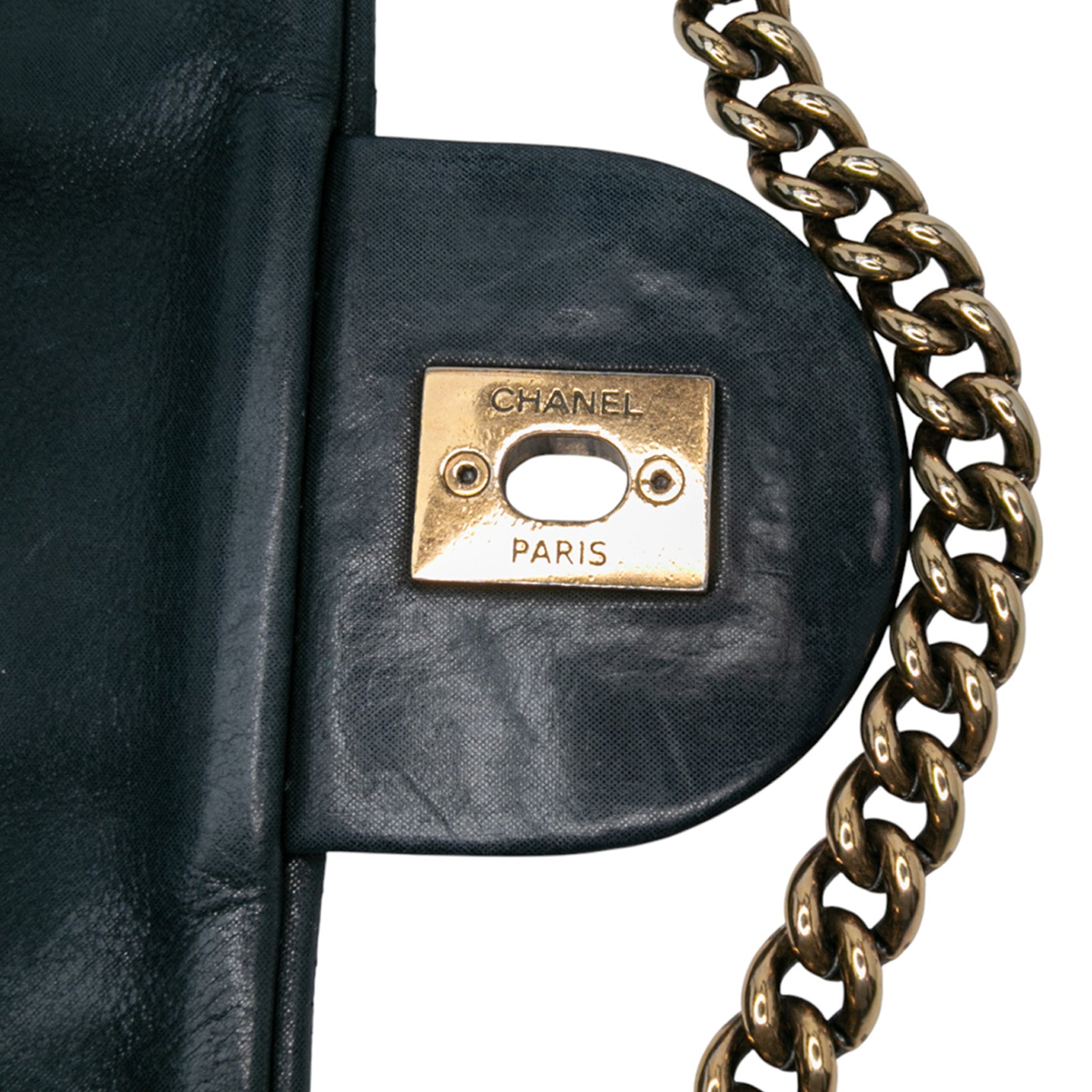 Large Quilted Iridescent Calfskin Shiva Flap