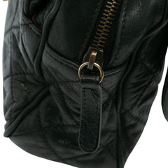 Large Quilted Iridescent Calfskin Shiva Flap