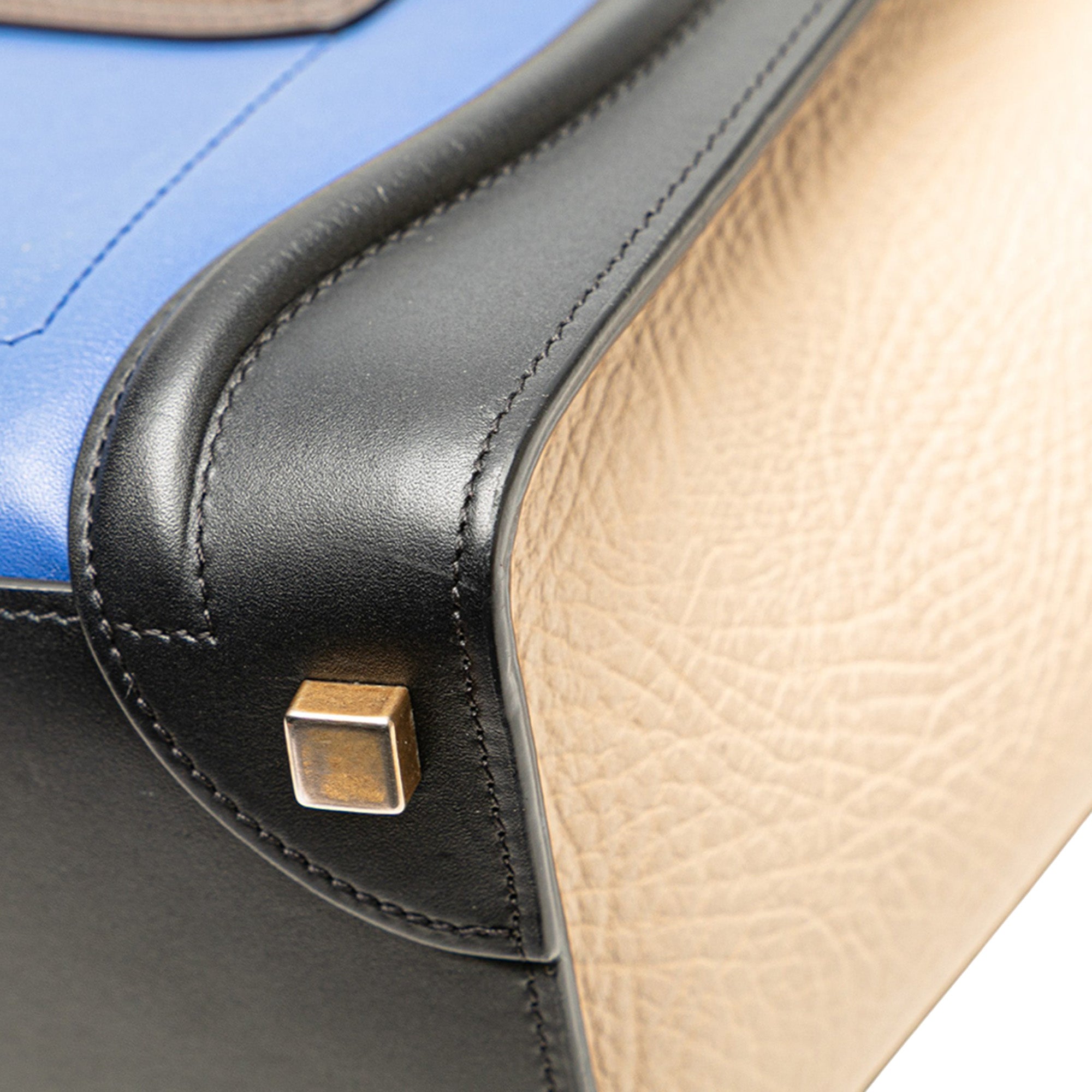 Micro Tricolor Leather Luggage Tote