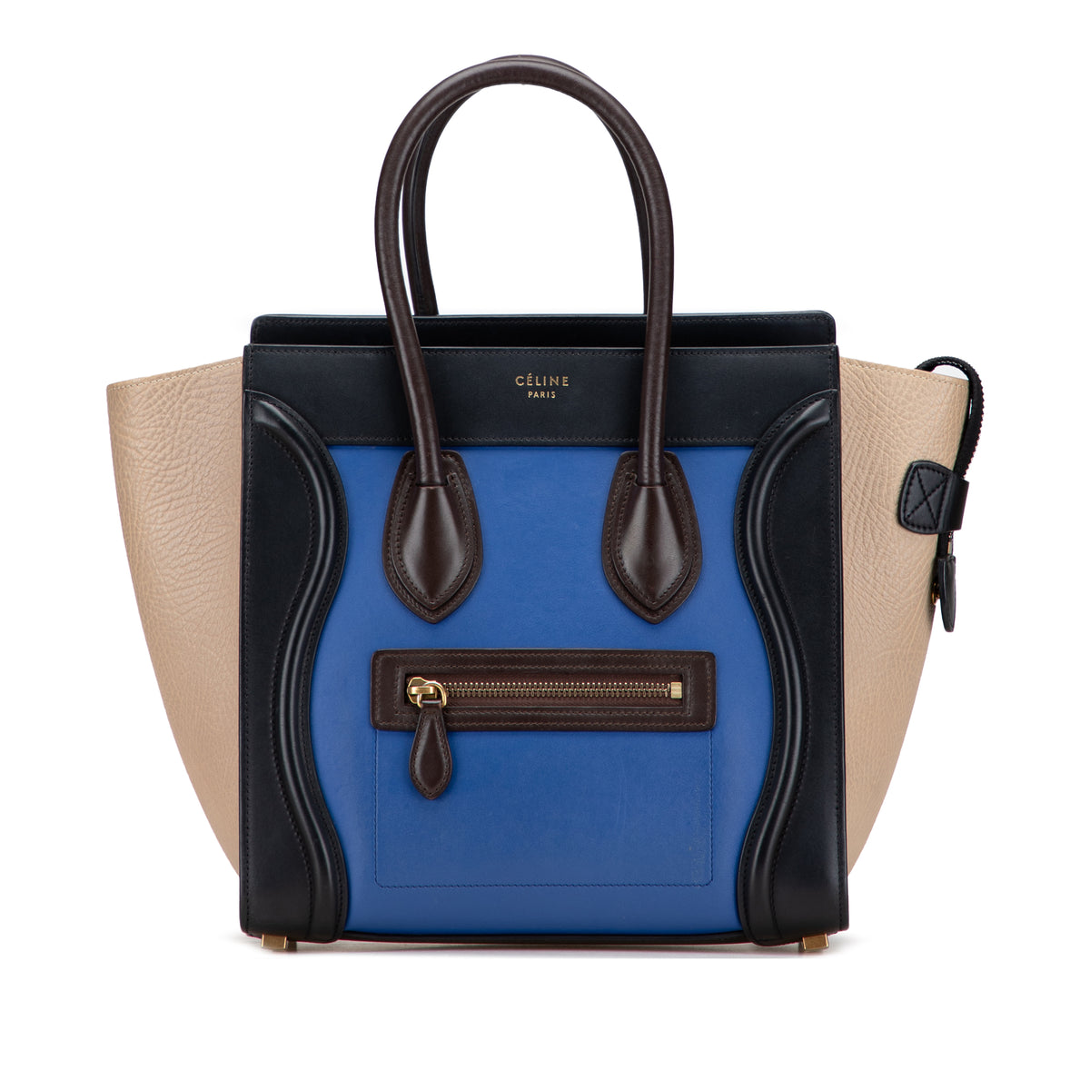 Micro Tricolor Leather Luggage Tote